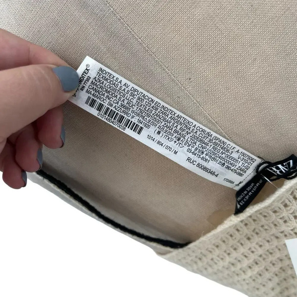 Zara Crochet Corset Cream‎ Black Knit Tank Top Size Medium - Picture 10 of 10